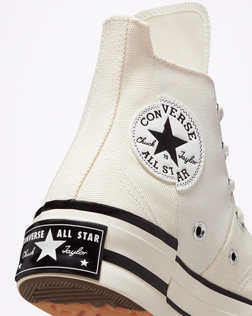 Tenisi Inalti Barbati Converse Chuck 70 Plus Bej Negrii | RO JSKQZ947